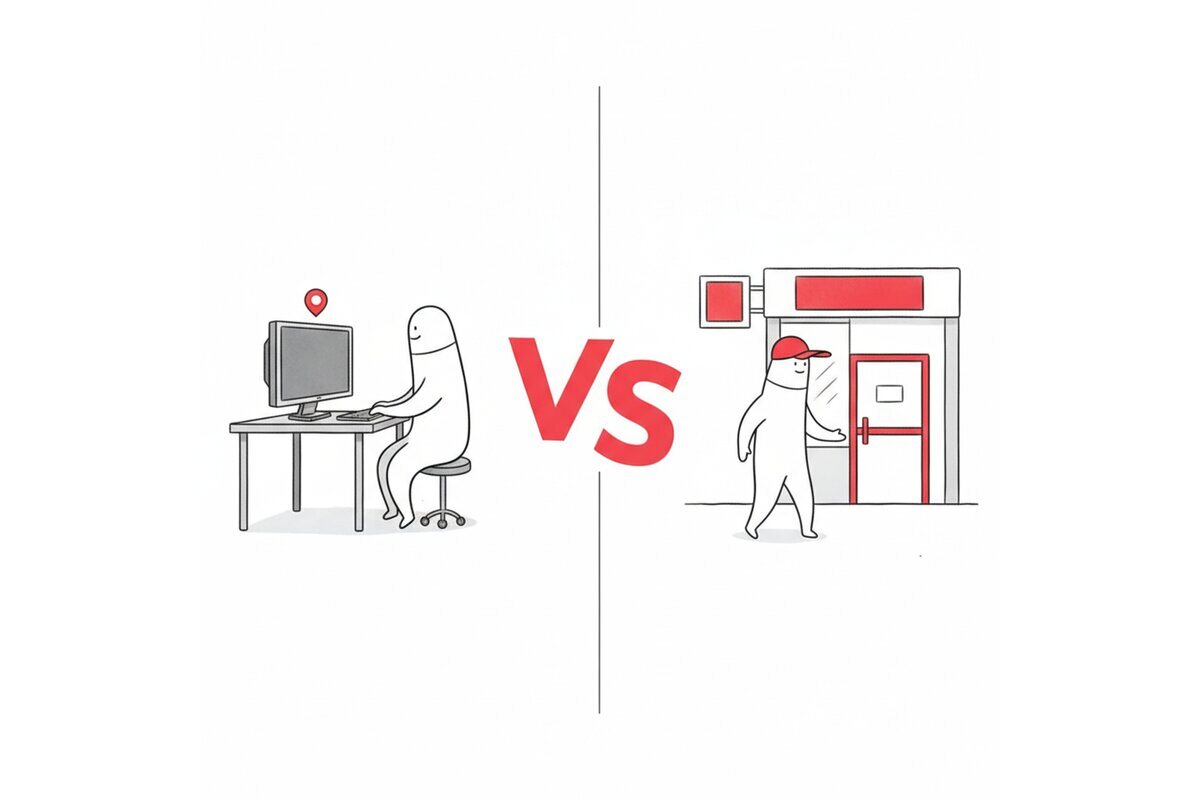 Online vs high street estate agents in Bugbrooke, West Northamptonshire, England